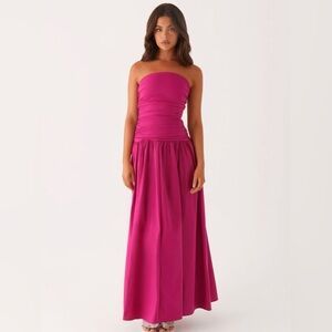 NWT Peppermayo Carmel Maxi Dress US size 4 Fuchsia Pink